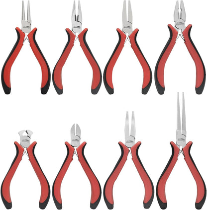 8 Packs Jewelry Pliers Set, Jewelry Making Tools with Needle Nose Pliers, Wire Cutters, Round Nose Pliers, Bent Nose Pliers - Crafty Corner