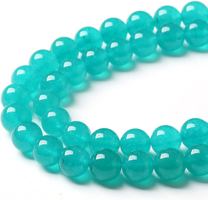 61PCS 6mm Natural Stone Beads Blue Amazonite Jade Stone Round Loose Beads for Jewelry Making DIY Bracelet Necklace 15 Inch