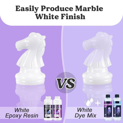 LET'S RESIN EPOXY RESIN White Epoxy Resin,44OZ Bubble Free & High-Gloss Epoxy Kit,Self Leveling Resin and Hardener for Art Crafts,Jewelry Making,Wall Clock