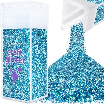 Craft Glitter Shaker Ocean Blue Holographic 130g Fine (3.8 Ounce)