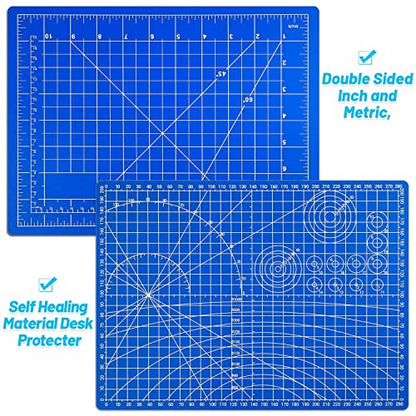 Exacto Knife Hobby Cutter with A4 Self Healing Cutting Mat Hobby Knife Set with 30 PCS Exacto Blades Precision Art Knife for Crafts Paper Scrapbooking Stencil (32 Count)
