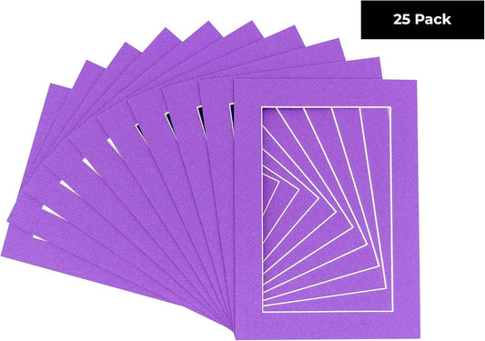 11x14 Mat for 8.5x11 Photo - Precut Purple Picture Matboard for Frames Measuring 11 x 14 Inches - Bevel Cut Matte to Display Art Measuring 8.5 x 11 Inches - Acid Free Pack of 25 MATS