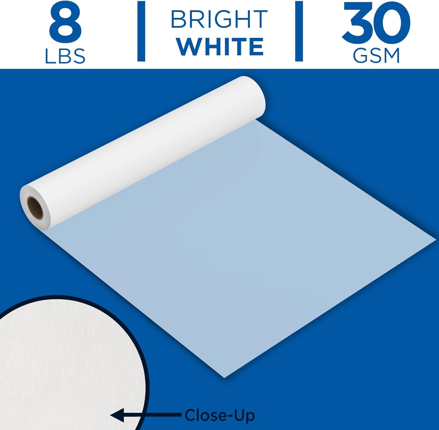 ALVIN 55W-D Lightweight Tracing Paper Roll, White, Suitable with Ink, Charcoal, Felt Tip Pen, for Sketching or Detailing - 24 Inches, 20 Yards, 1-inch Core