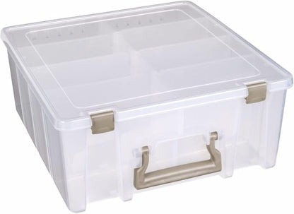 ArtBin 6990SO Super Satchel Double Deep Compartment Box - Art Storage with 8 Removable Compartments, Smart Closure for Craft Supplies (Gold - Pack of 1)