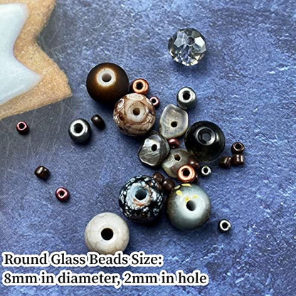 Assorted Glass Resin Beads Multi Size Colors Smooth Cracked Gravel Millet Spacer Beads for Bracelets Necklace Earring DIY Jewelry Making Craft