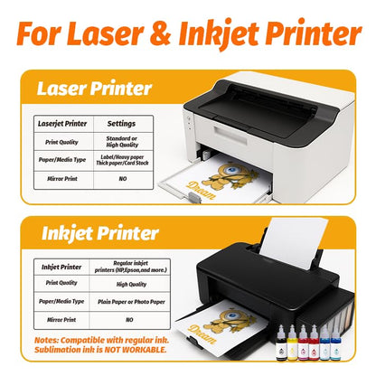 Heat Transfer Paper for Laser & Inkjet Printer