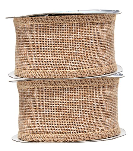 2 Inch Wide Natural Burlap Ribbon for Crafts (60 Foot)