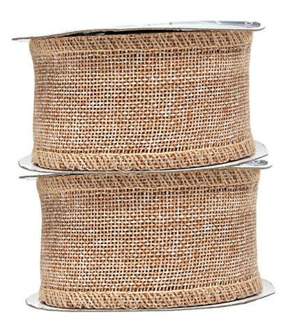 2 Inch Wide Natural Burlap Ribbon for Crafts (60 Foot)