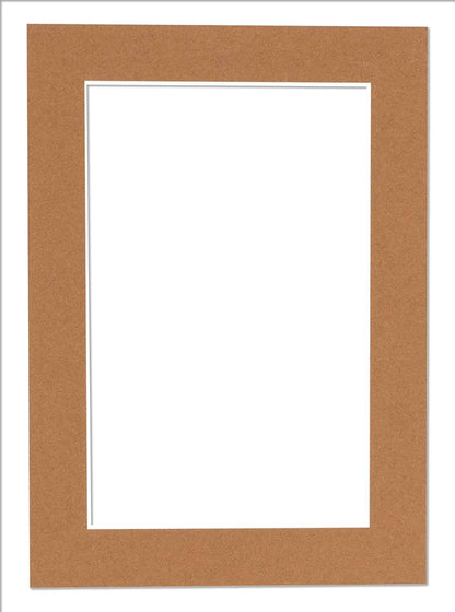 Pack of Ten Acid Free 11x14 Mats Bevel Cut for 8.5x11 Photos - Aged Oak Brown Precut Matboards With Backing Boards and Self Seal Photo Mat Bags For Pictures, Photos, Framing - 4-ply Thickness