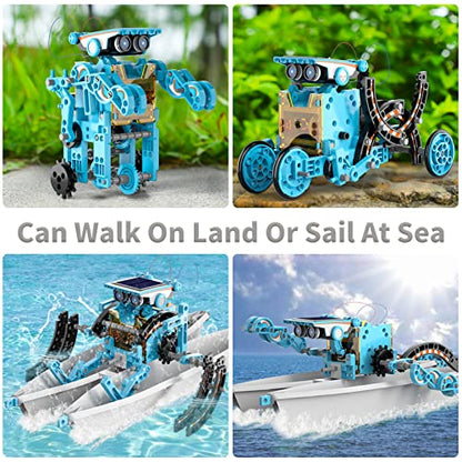 12-in-1 STEM Solar Robot Kit Toys Gifts for Kids 8 9 10 11 12 13 Years Old, Educational Building Science Experiment Set Birthday for Kids Boys Girls