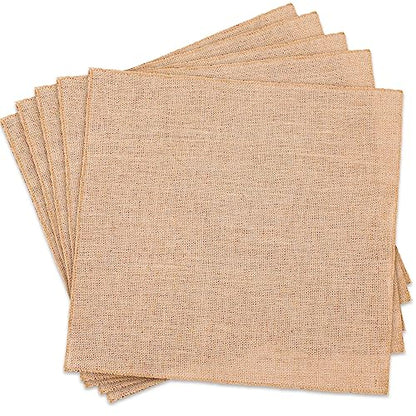 5 Pcs Burlap Squares Multipurpose Natural Burlap Placemats Bulk for Farmhouse Home Party Wedding Table Cover Centerpieces Craft Supplies (5 Count)