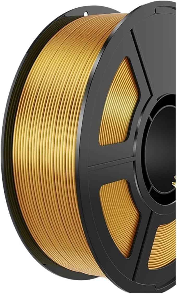 3D Printing Filament, 1KG Silk PLA 1.75mm, Dimensional Accuracy +/- 0.03mm, Fits for Most Printers and Pens(Gold)
