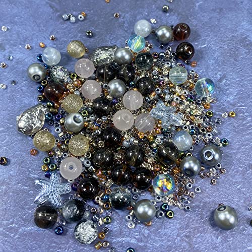 Assorted Glass Resin Beads Multi Size Colors Smooth Cracked Gravel Millet Spacer Beads for Bracelets Necklace Earring DIY Jewelry Making Craft