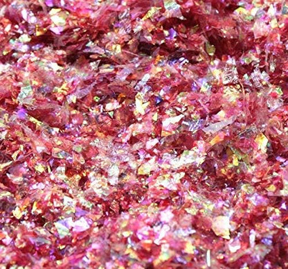 Red Iridescent Ice Flakes