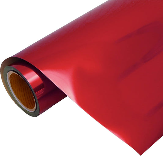 3 Yard x 20" Wide Roll Threadart Metallic Foil Red Heat Transfer Vinyl Film | Compatible with Venture Explore and Maker, Silhouette Cameo, & Large Format Cutters