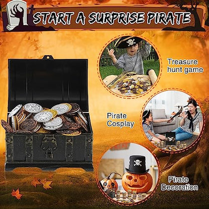 100 Pcs Plastic Pirate Coins for Treasure Chest Party Favors (100 Count)
