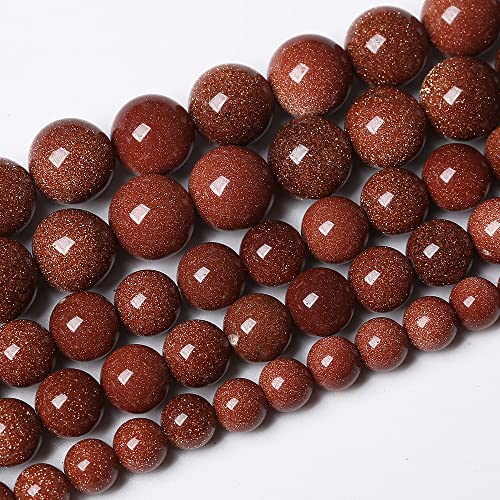 90pcs 4mm Natural Gold Sandstone Beads Gemstone Round Loose Beads for Jewelry Making DIY Bracelet Necklace 15“