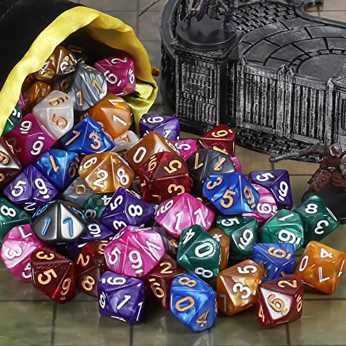 100pcs D10 Dice Set for Dungeon and Dragons (100 Count)
