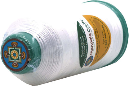 Mandala Crafts Bonded Nylon Thread White Heavy Duty Sewing Threads - 1500 YDs Size 69 210D T70 Tex 70 Thread for Leather Jeans Weaving Outdoor Marine Upholstery Threads
