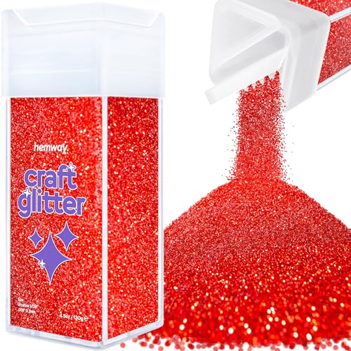 Craft Glitter Shaker Red 130g Ultrafine (4.5 Ounce)