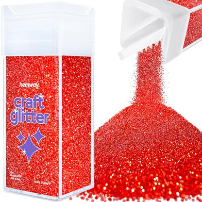 Craft Glitter Shaker Red 130g Ultrafine (4.5 Ounce)