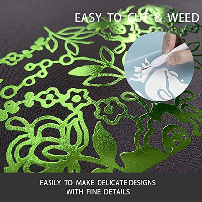 Green Foil HTV Metallic Heat Transfer Vinyl Roll 12" x 6FT for All Cutter Machine