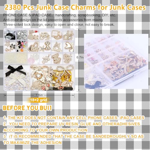 2380 Pcs Junk Case Charms Kit