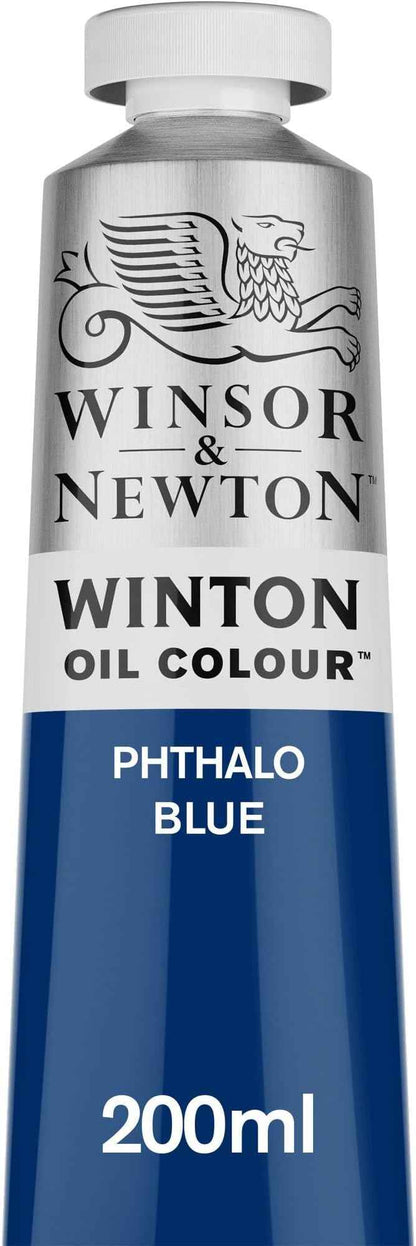 Winsor & Newton Winton Oil Color, 200ml (6.75-oz) Tube, Phthalo Blue