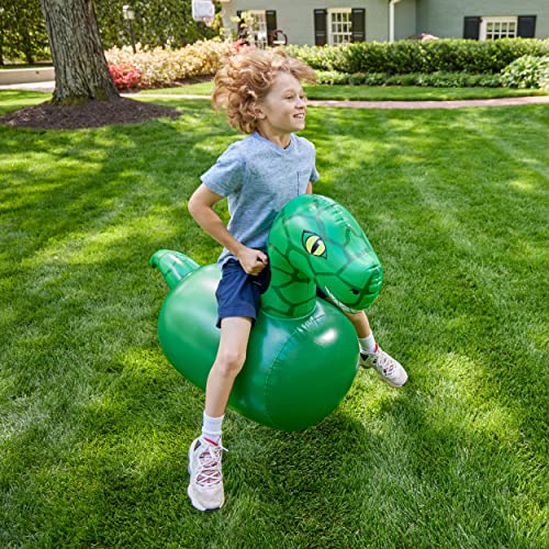 Hop N Go Inflatable Dino Riding Bouncy Hopping Toys for Kids Ages 5+