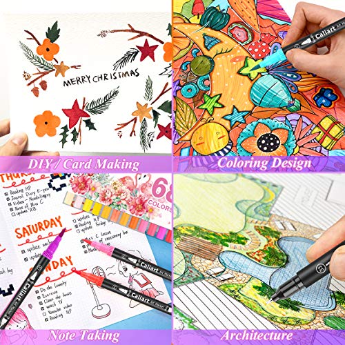 34 Double Tip Brush Pens Art Markers for Adult Coloring Books (34 Count)