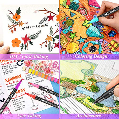 34 Double Tip Brush Pens Art Markers for Adult Coloring Books (34 Count)