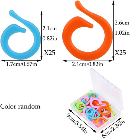 LOKUNN 50PCS Stitch Markers for Crocheting, Crochet Stitch Markers Ring for Knitting and Crocheting, Small and Large Locking
