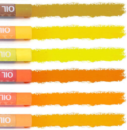 Mifuner Soft Oil Pastels Set (6 Sticks,6 Colors),Colors Heavy Oil Pastels Vibrant and Creamy,Pastel Art Supplies for Artists,Gallery Oil Painting Stick,Beginners,Adult Art Drawing Yellow