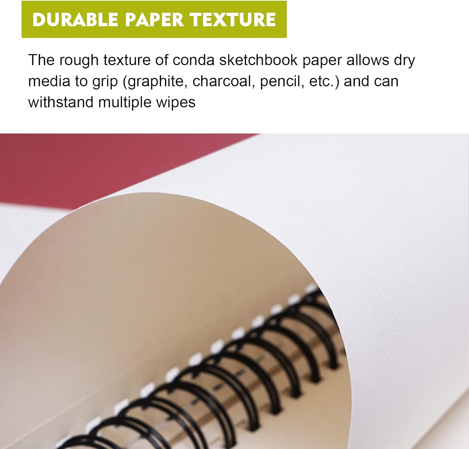 Conda 8.5"x11" Hardbound Sketch Book, Double-Sided Hardcover Sketchbook, Spiral Sketch Pad, Durable Acid Free Drawing Art Paper for Adults - Crafty Corner