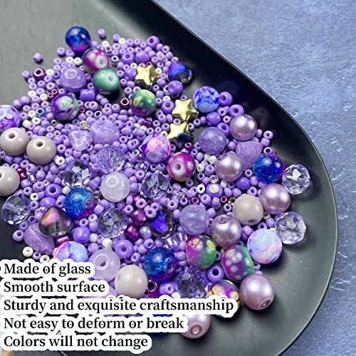 Assorted Glass Resin Beads Multi Size Colors Smooth Cracked Gravel Millet Spacer Beads for Bracelets Necklace Earring DIY Jewelry Making Craft
