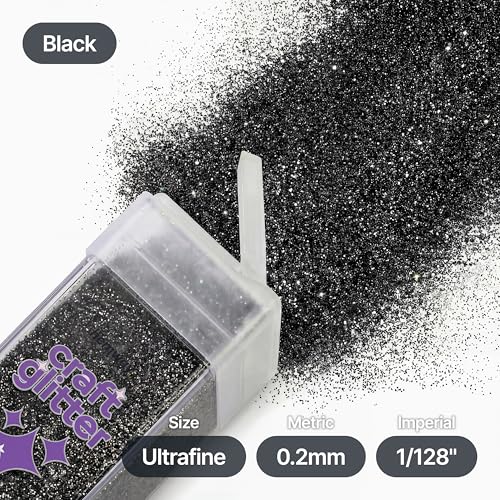 Craft Glitter Shaker Black 110g Ultrafine (4.5 Ounce)