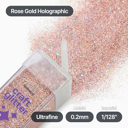 Craft Glitter Shaker Rose Gold Holographic 130g Ultrafine (4.5 Ounce)