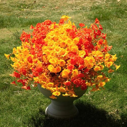 16 Bundles Artificial Fake Fall Flowers Plants for Outdoor Decoration (16 Count)