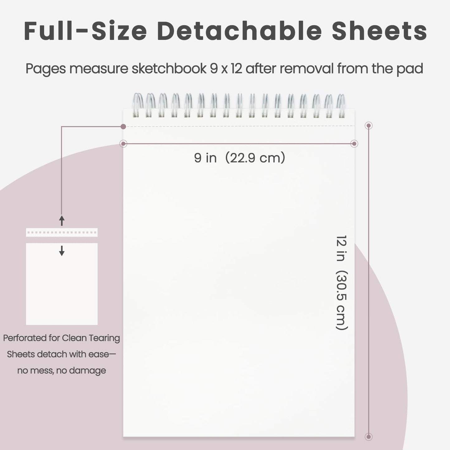 Cute Sketch Book for Kids Ages 8-12 Girls, 1 Pack-100 Sheets Purple Sketch Book 9x12, 68lb/100gsm Cute Sketchbook for Girls, Spiral Sketch Pads for Drawing, Art Supplies for Teens. - Crafty Corner