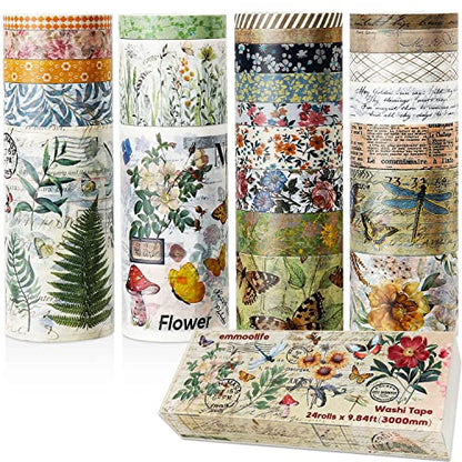 24 Rolls Vintage Washi Tape Set