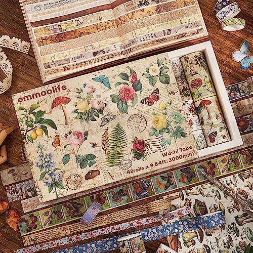 42 Rolls Vintage Washi Tape Set (42 Count)