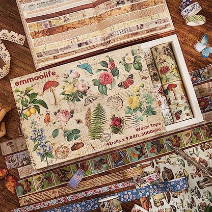 42 Rolls Vintage Washi Tape Set (42 Count)