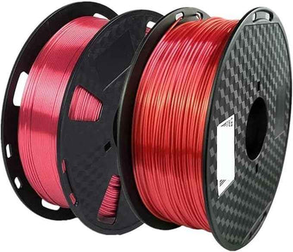 Red Silk PLA 3D Filament 1.75mm, 500g/1Kg Options, Silky Shine, Compatible for 3D Printers & 3D Pens(Young red 500g)