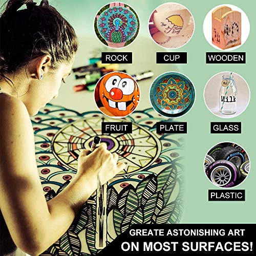 48 Pack Oil Based Paint Markers Medium Tip Rock Painting Pens (48 Count)