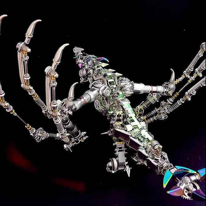 Metalkitor Western Dragon 3D Metal Puzzles for Adults, Wyvern Assembly Model Kit, Jigsaw Crafts Brain Teaser Cyberpunk DIY Ornament, Perfect Room Decor and Gifts(1300+PCS)