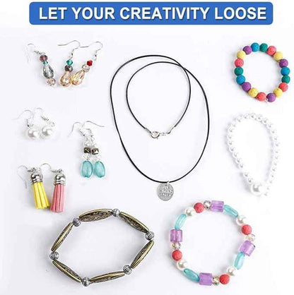 DIY Bracelet Necklace Material Acrylic Beads Glass Beads Set OP0337 1960 Pieces Jewelry Making Supplies with Beads Findings Pliers Beading Wire