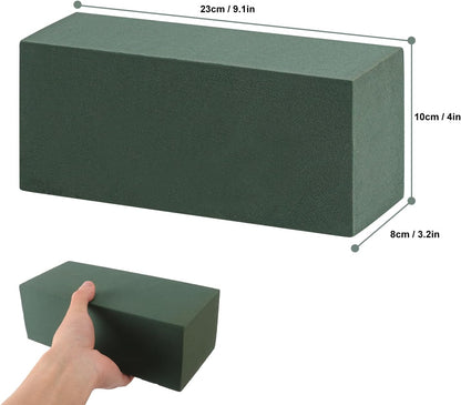 IHDYPPEW 8 PCS Green Floral Foam Blocks, 9"L x 4"W x 3.2"H Floral Foam for Flower Arrangements, Dry and Wet Florist Foam for Flowers, Flower Foam Bricks for Flowers Business, Outdoor, Weddings
