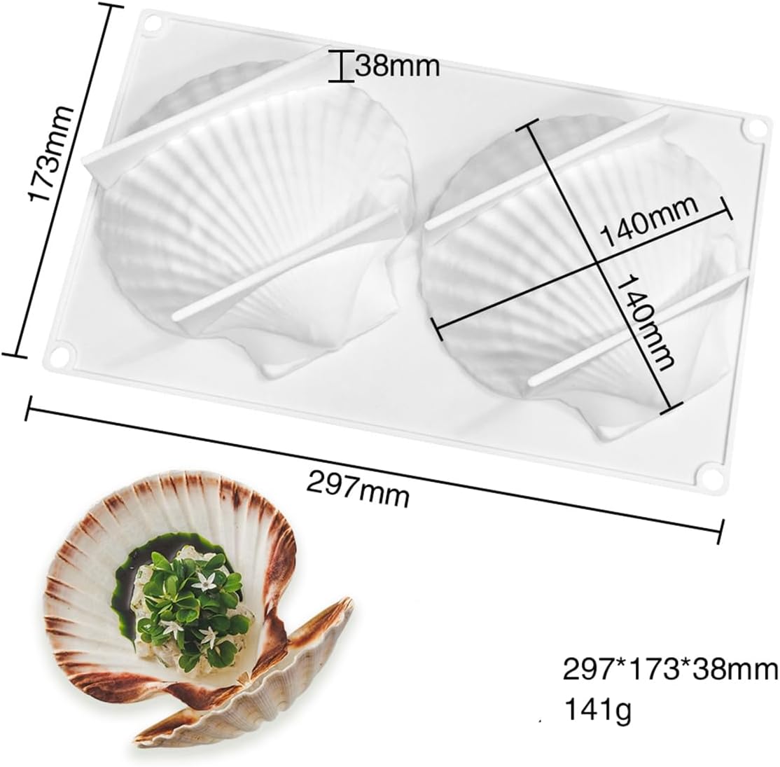 mostsom Big Sea Shell Silicone Baking Mold for Baking 3D Bakeware Chocolate Mold Cupcake Pan Cake DIY Muffin Kitchen Tool