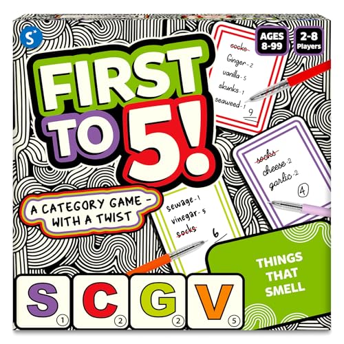 First to 5 Board & Card Category Game with a Twist