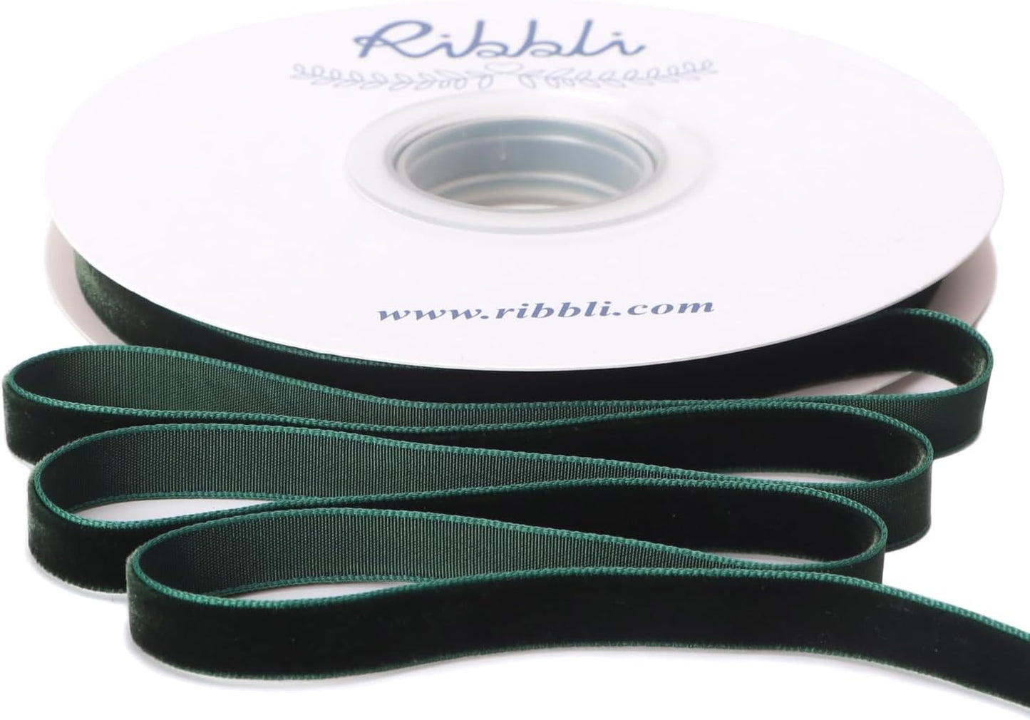 Ribbli Dark Green Velvet Ribbon 3/8 Inches Continuous10 Yard Spool Red Christmas Ribbon for Gift Wrapping Crafts Home Decor - Crafty Corner